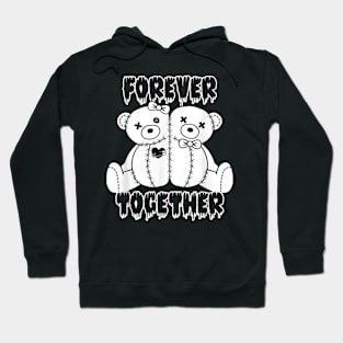 Forever Together Stuffed Animal Bear Couple Sewn Stitches Hoodie